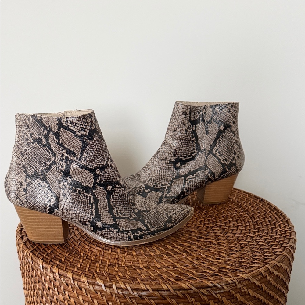 Free People Snakeskin Pattern Ankle Boots